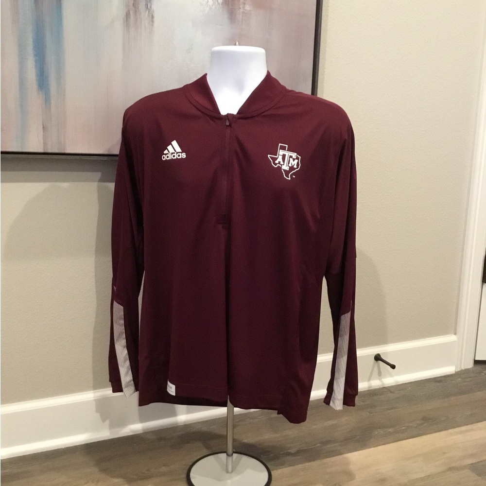 Adidas Texas A&M Maroon Qtr Zip Men’s Sz M